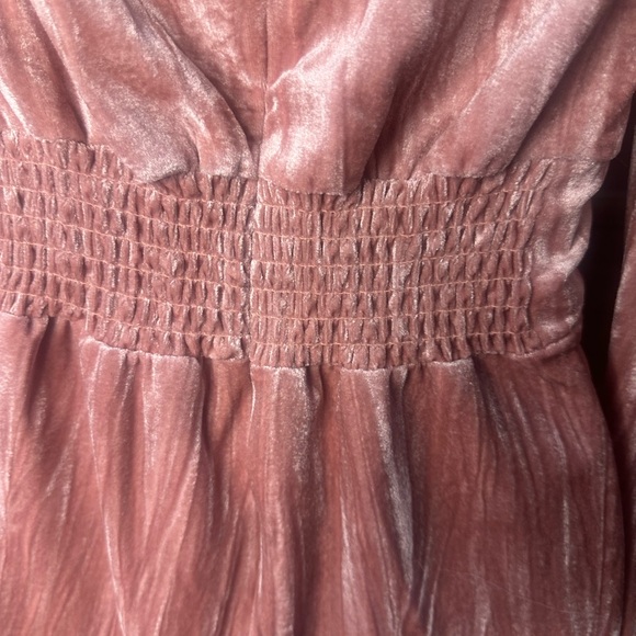NWT SIZE 4 Rachel Parcell Pink Velvet Long Sleeve Dress - Picture 7 of 10